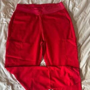 Vibrant Red Jogger Scrub Pant